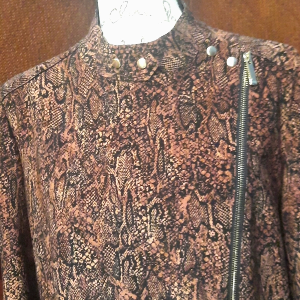 Python Print Moto Jacket  (NWNT) - Picture 2 of 15